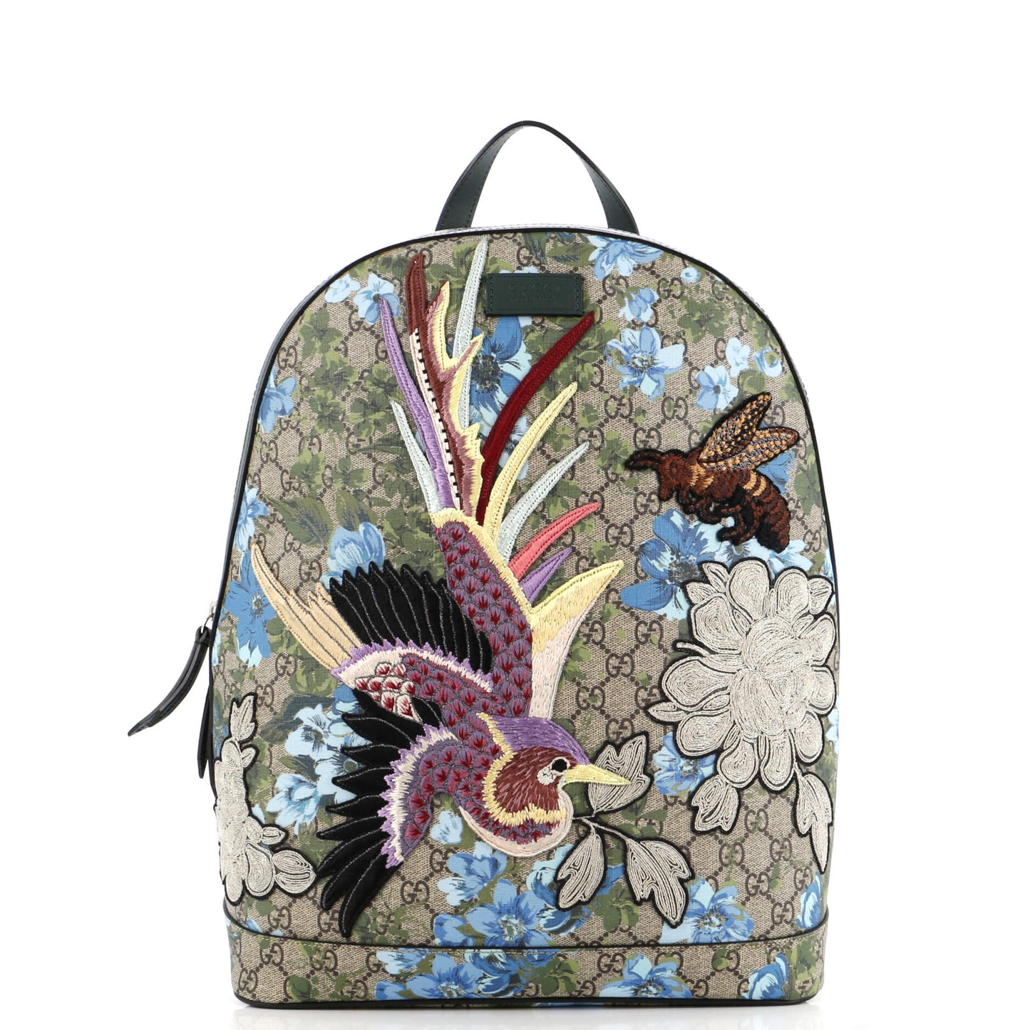 Zip Backpack Embroidered Printed GG Coated Canvas Medium