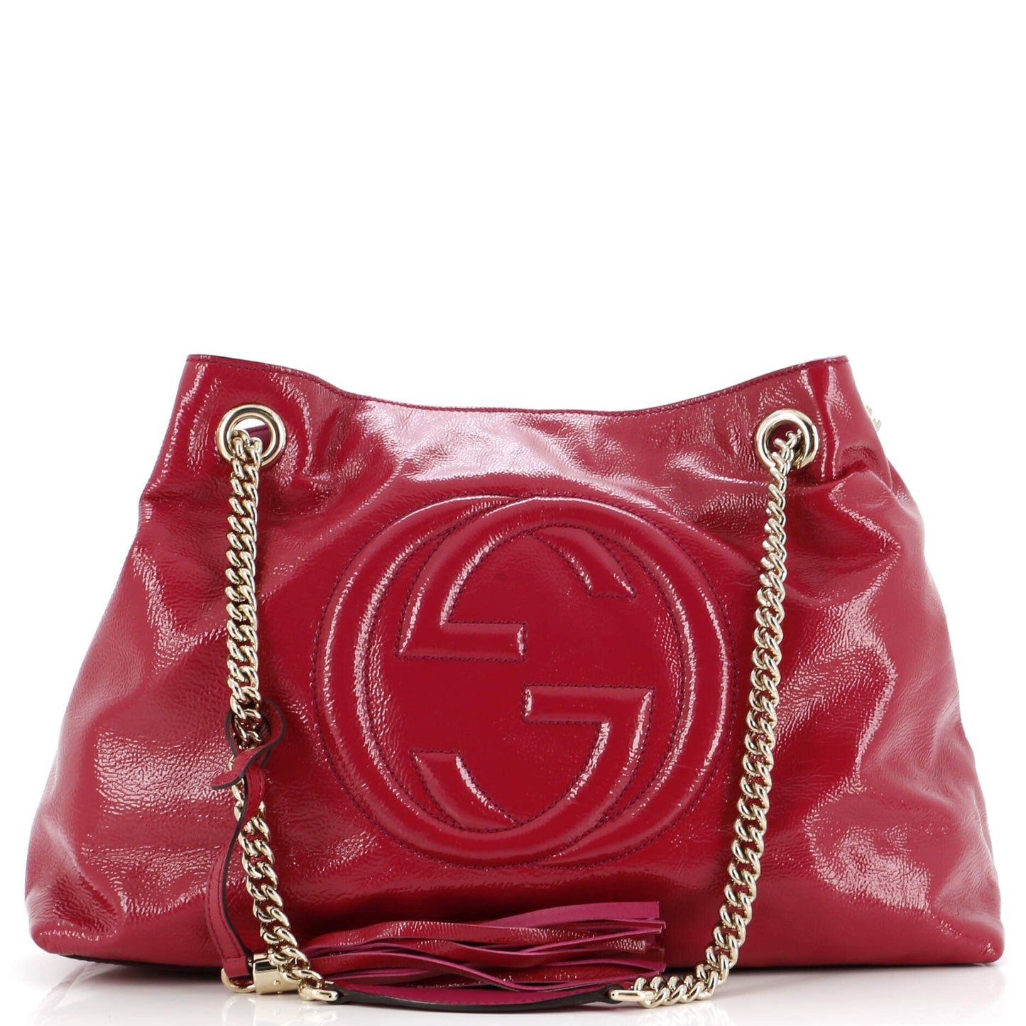 Soho Chain Strap Shoulder Bag Patent Medium