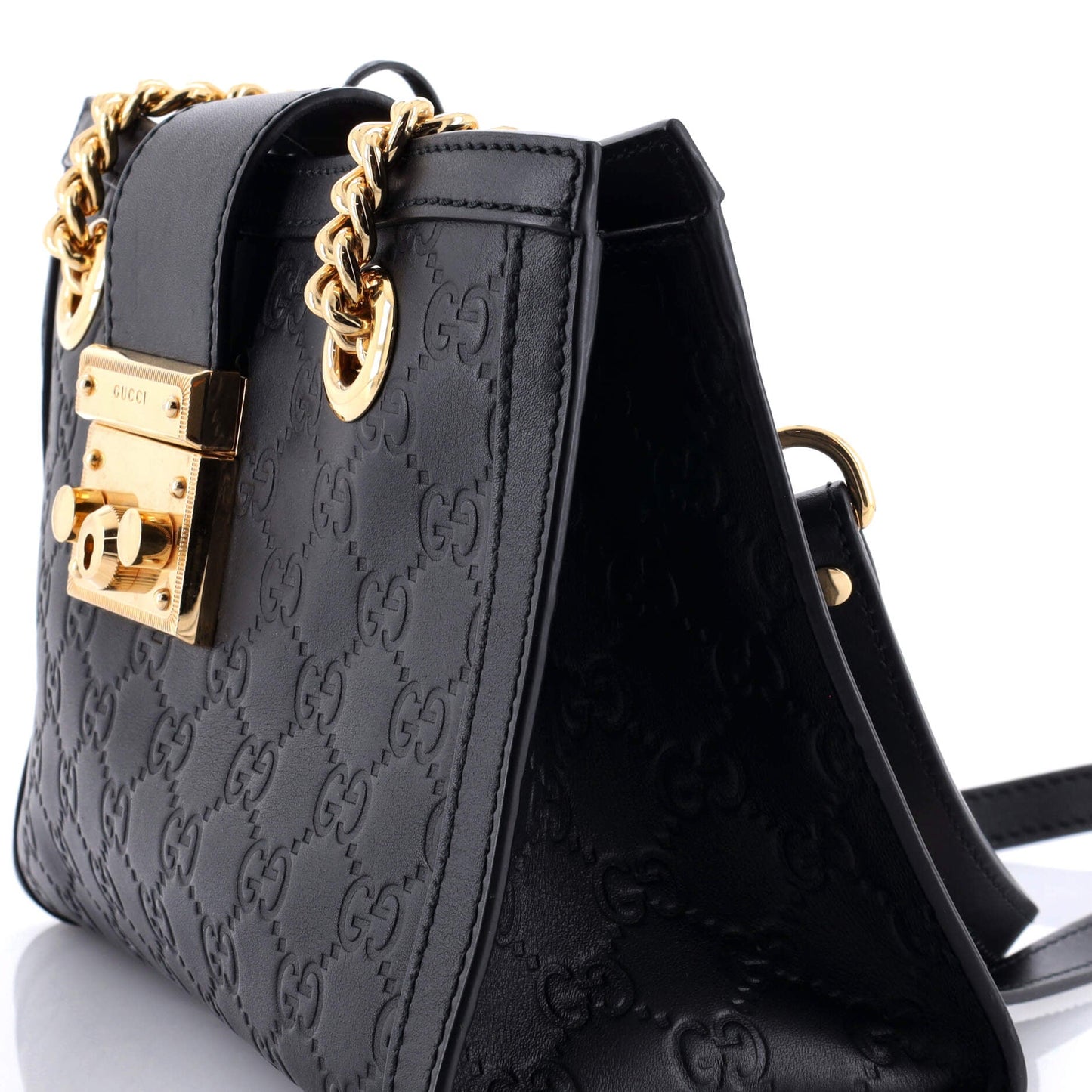 Padlock Chain Tote Guccissima Leather Small