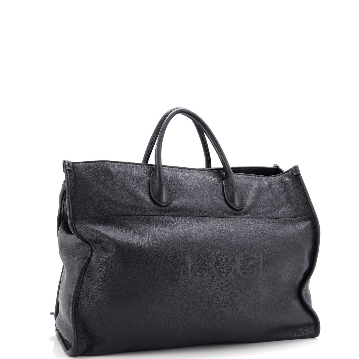 Logo Tote Embossed Leather Large
