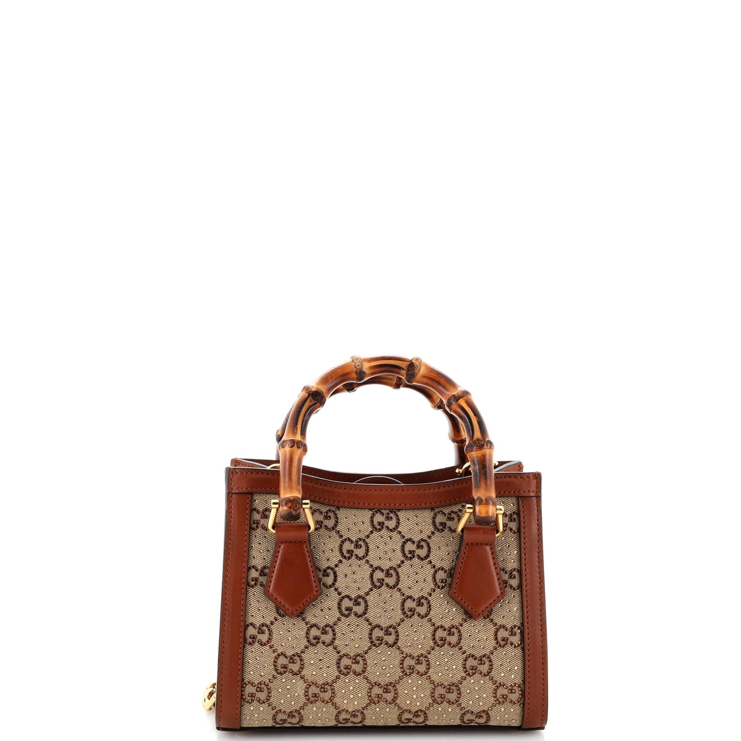 Diana NM Bamboo Handle Tote Crystal Embellished GG Canvas Mini