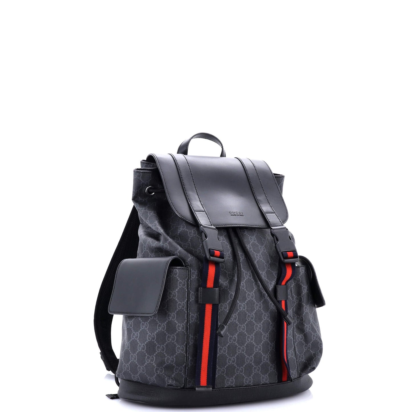 Double Pocket Buckle Backpack GG Coated Canvas Large