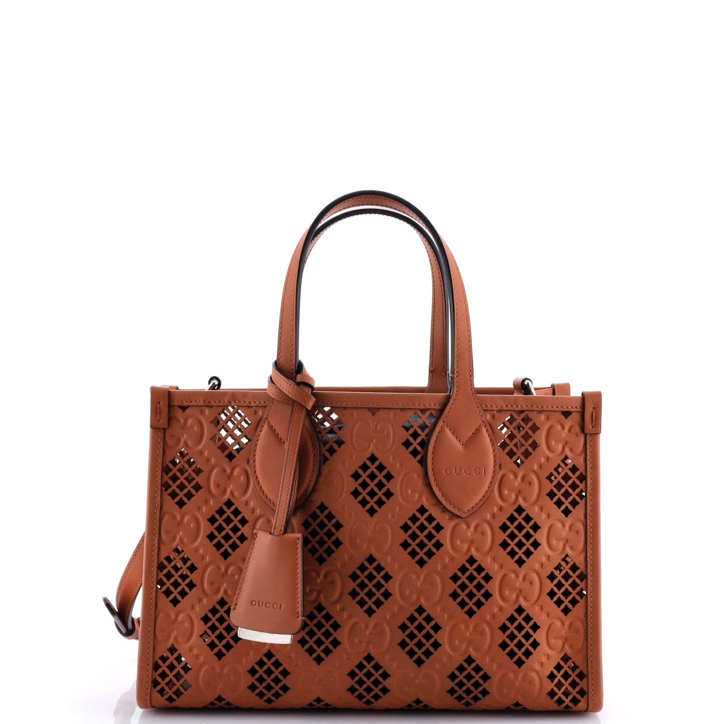 Convertible Tote GG Debossed Laser Cut Leather Small