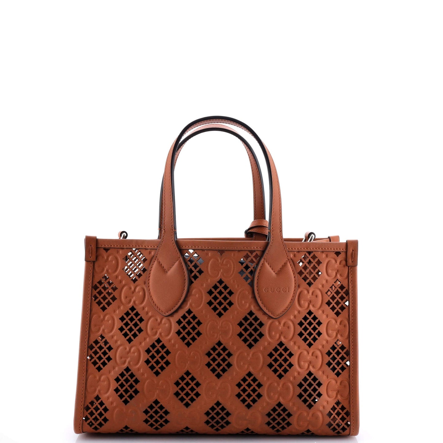 Convertible Tote GG Debossed Laser Cut Leather Small