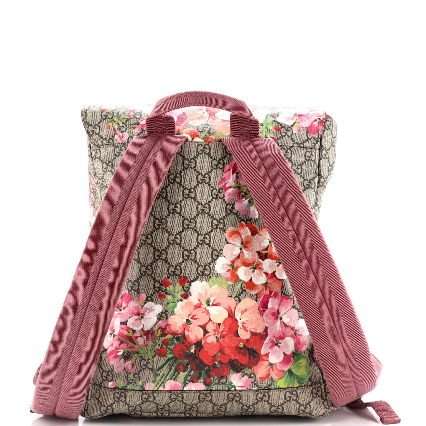 Buckle Backpack Blooms Print GG Coated Canvas Medium