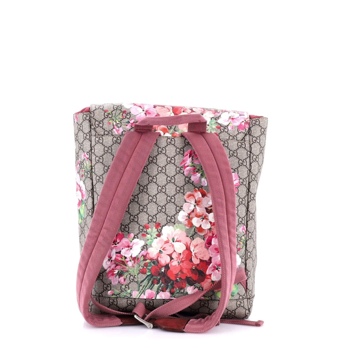 Buckle Backpack Blooms Print GG Coated Canvas Medium