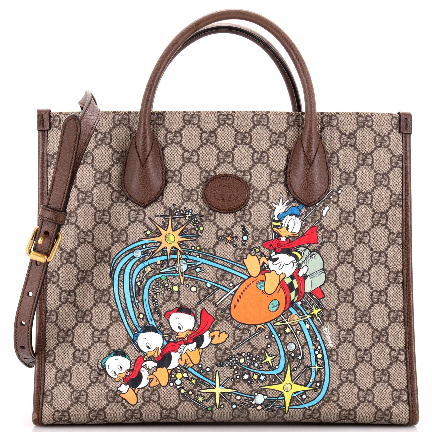 Disney Donald Duck Convertible Tote Printed GG Coated Canvas Medium
