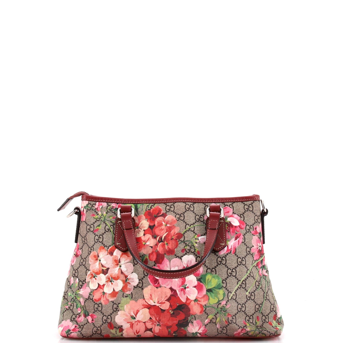 Convertible Zip Tote Blooms Print GG Coated Canvas Medium