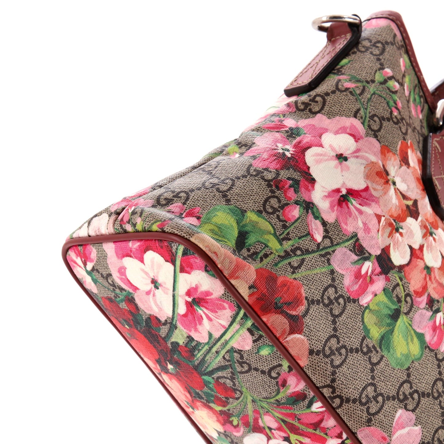 Convertible Zip Tote Blooms Print GG Coated Canvas Medium
