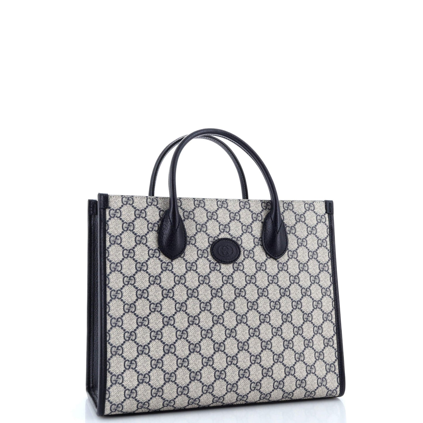 Interlocking G Tote GG Coated Canvas and Leather Small