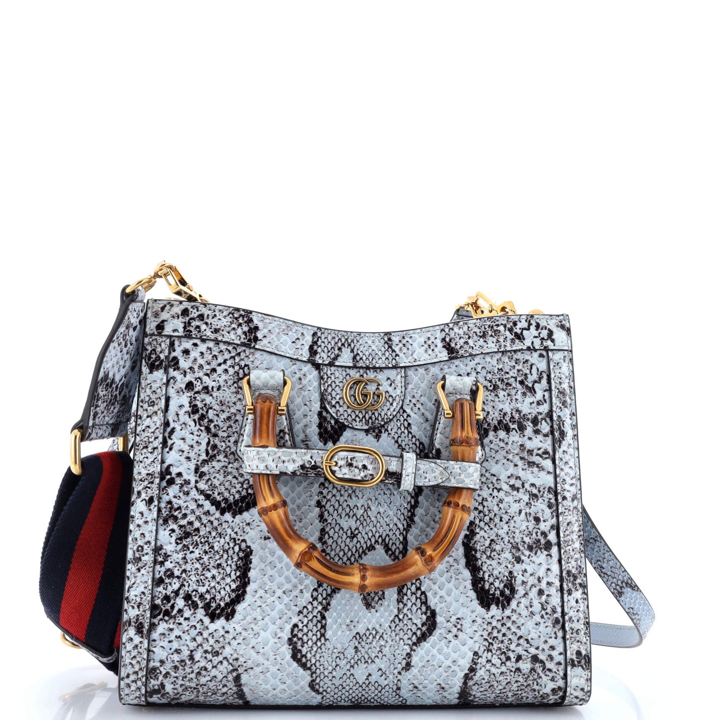 Diana NM Bamboo Handle Tote Python Small