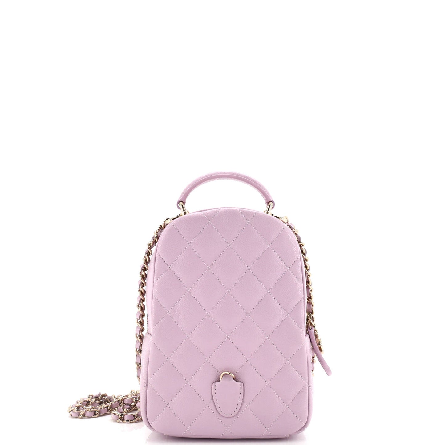 Classic CC Chain Pocket Backpack Quilted Caviar Mini