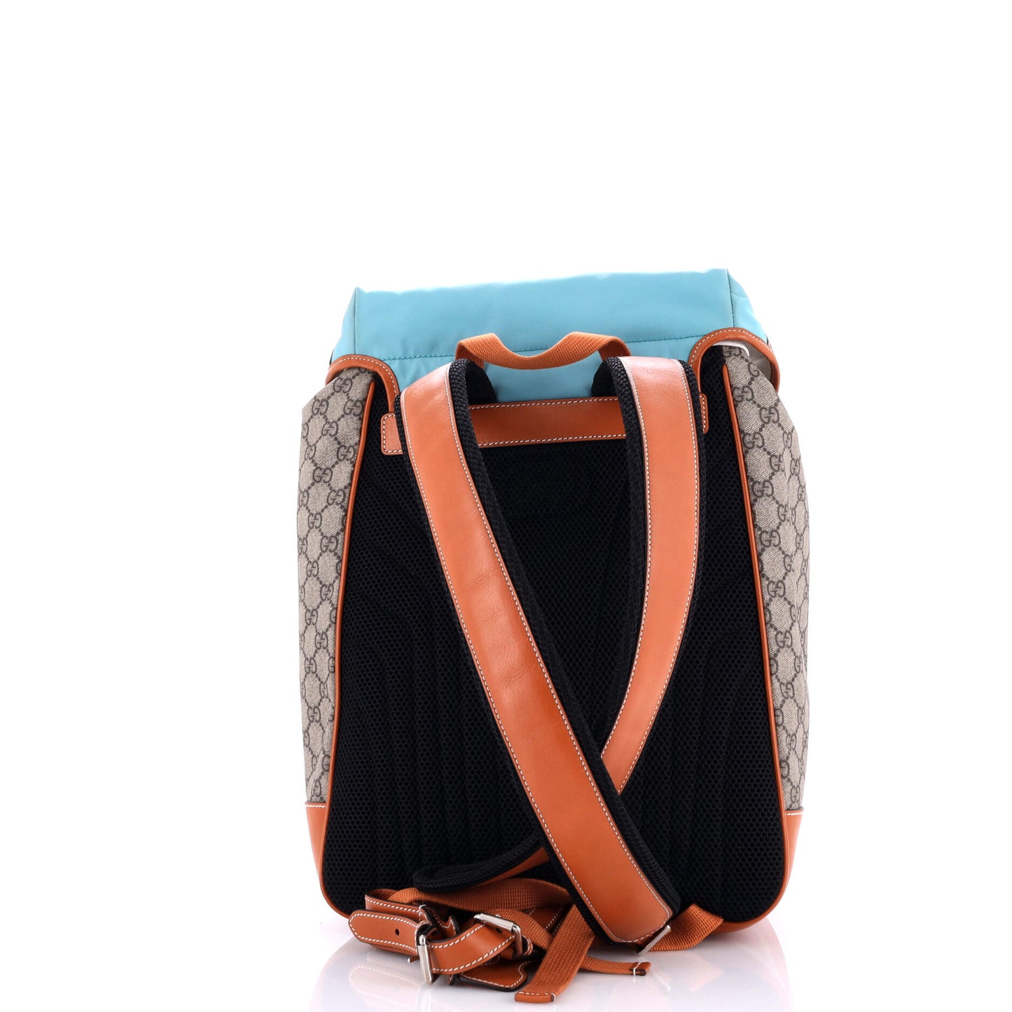 Interlocking G Patch Flap Buckle Backpack Nylon and GG Coated Canvas
