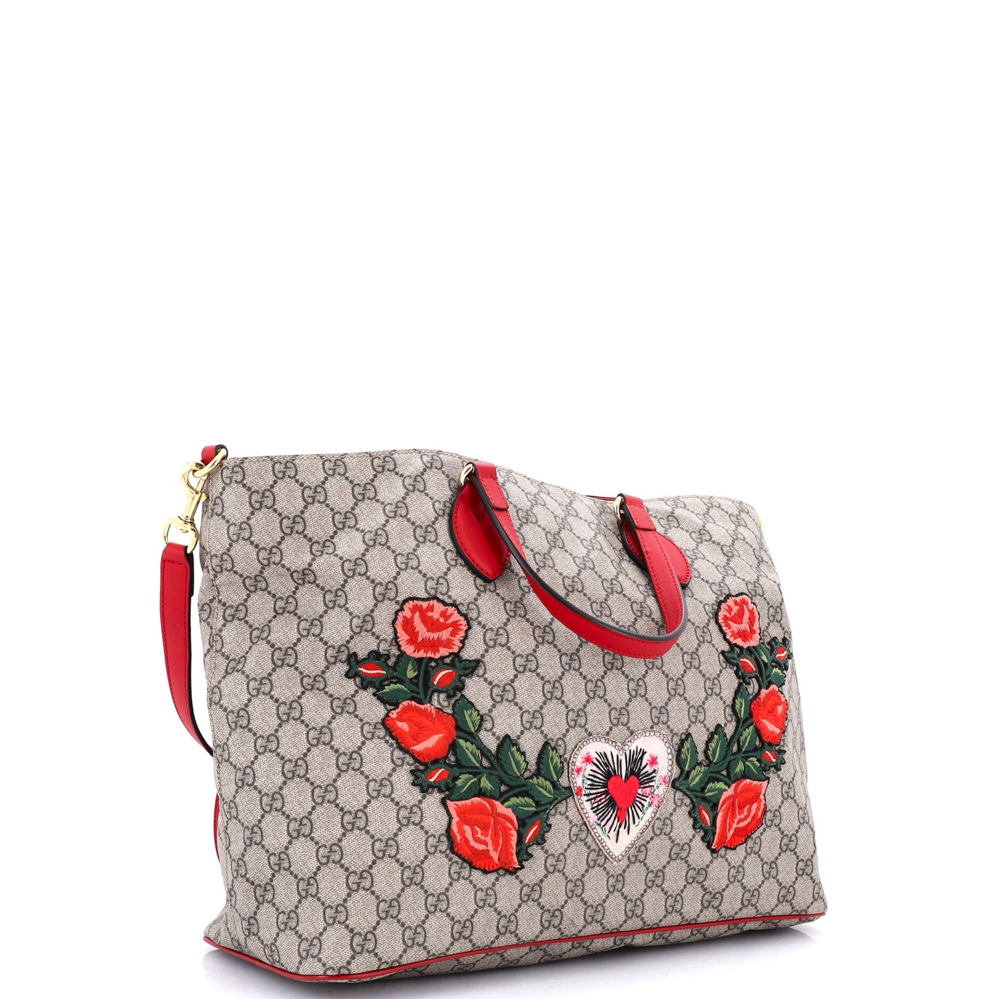 Convertible Soft Tote Embroidered GG Coated Canvas Medium