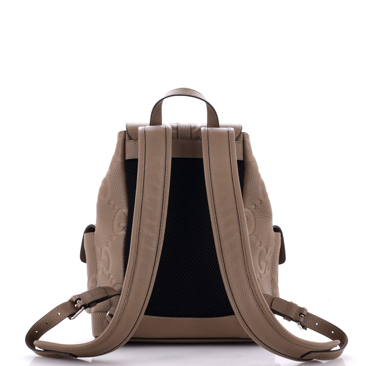 Double Pocket Belt Backpack Jumbo GG Embossed Leather Small