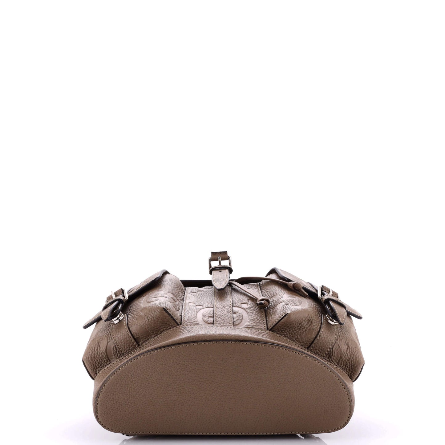 Double Pocket Belt Backpack Jumbo GG Embossed Leather Small