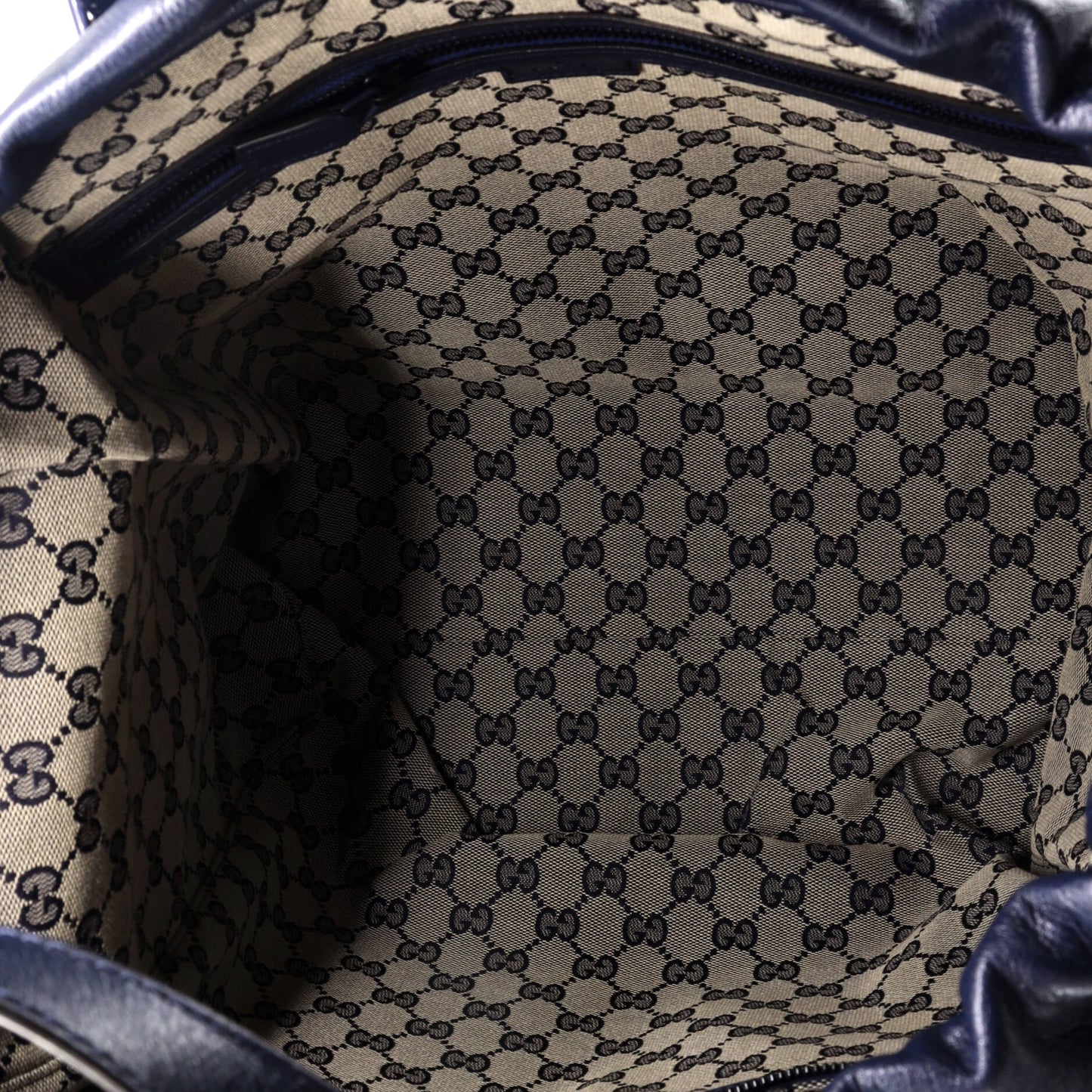 Double G Drawstring Tote Leather