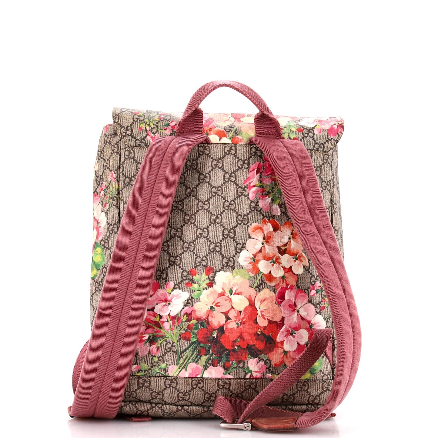 Buckle Backpack Blooms Print GG Coated Canvas Medium
