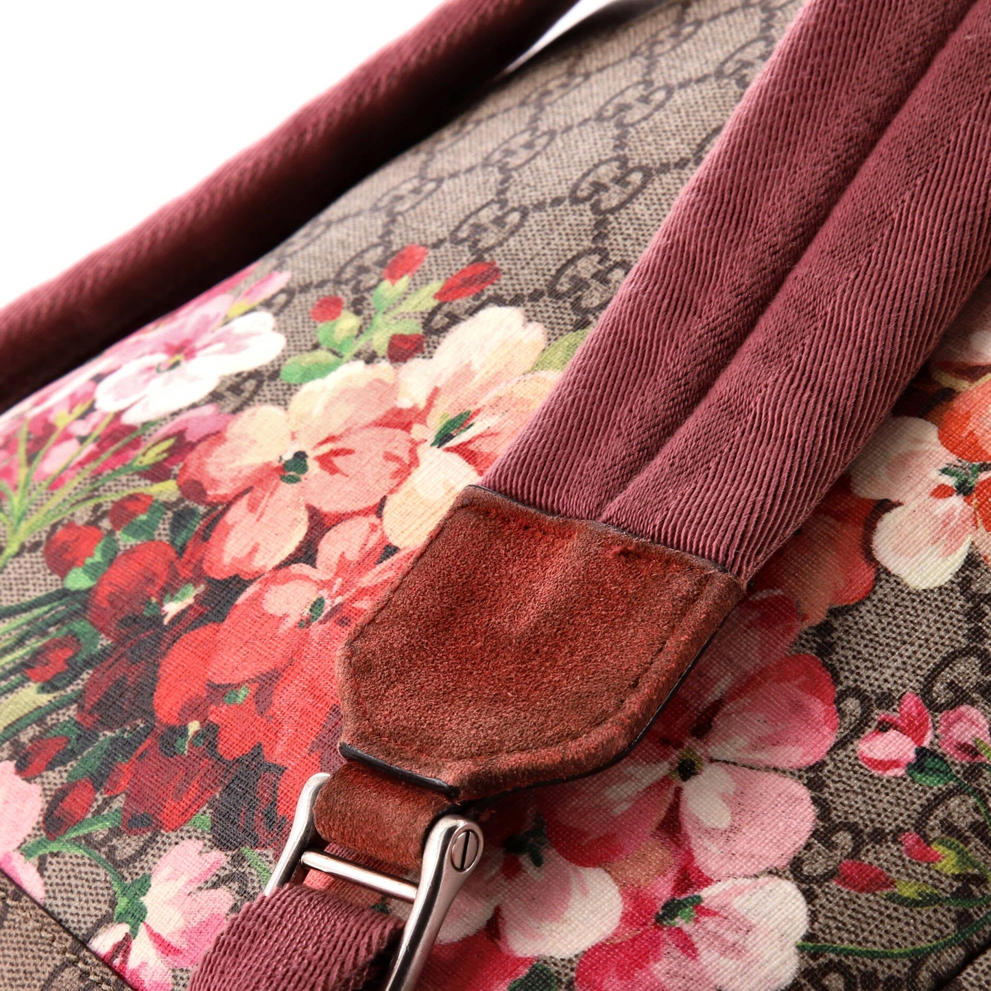 Buckle Backpack Blooms Print GG Coated Canvas Medium