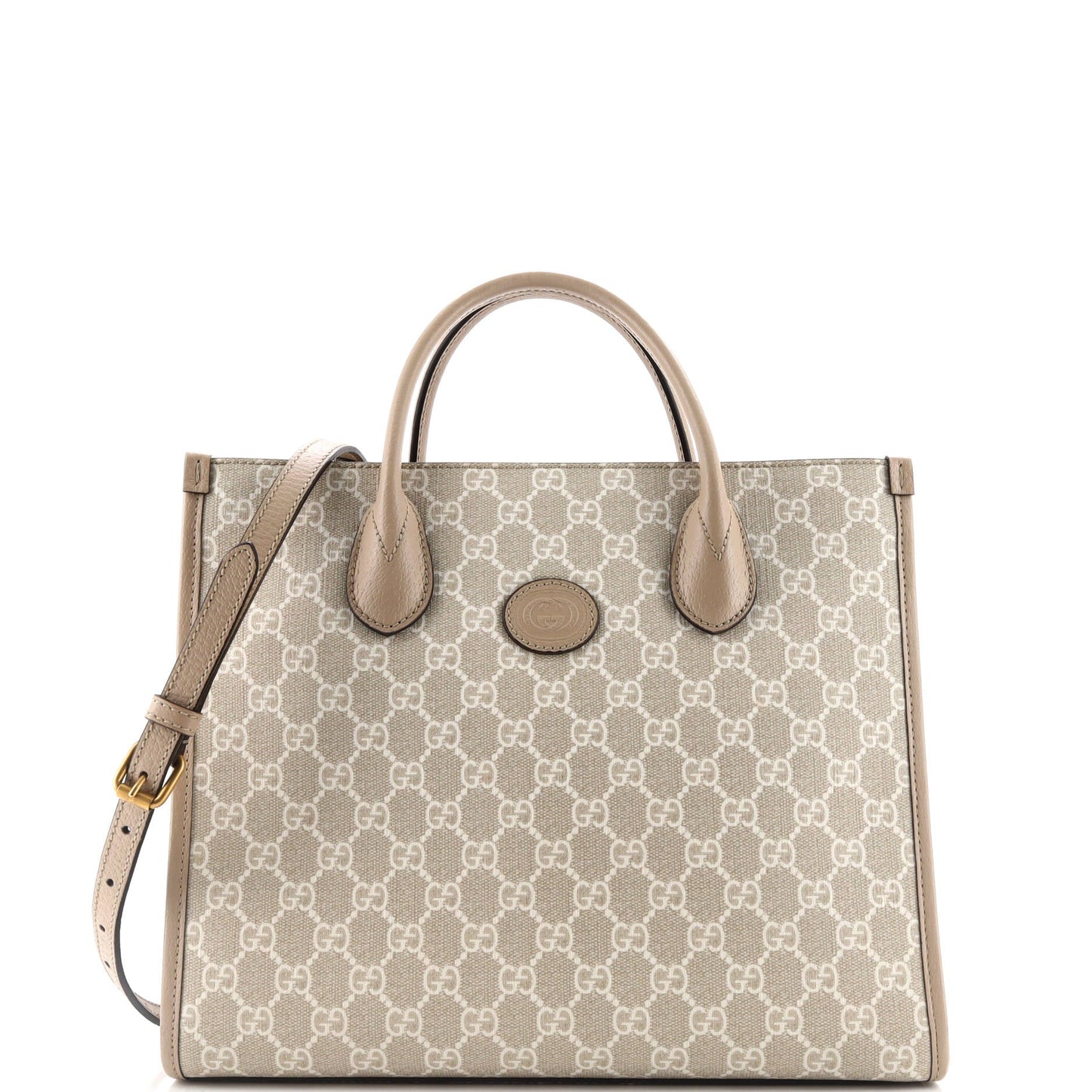 Interlocking G Tote GG Coated Canvas and Leather Small