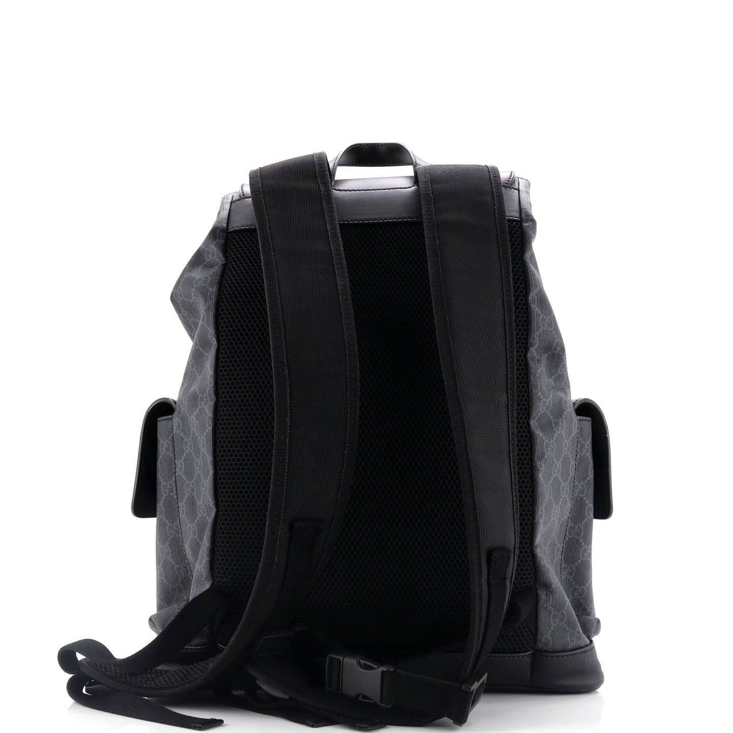 Double Pocket Buckle Backpack GG Coated Canvas Large