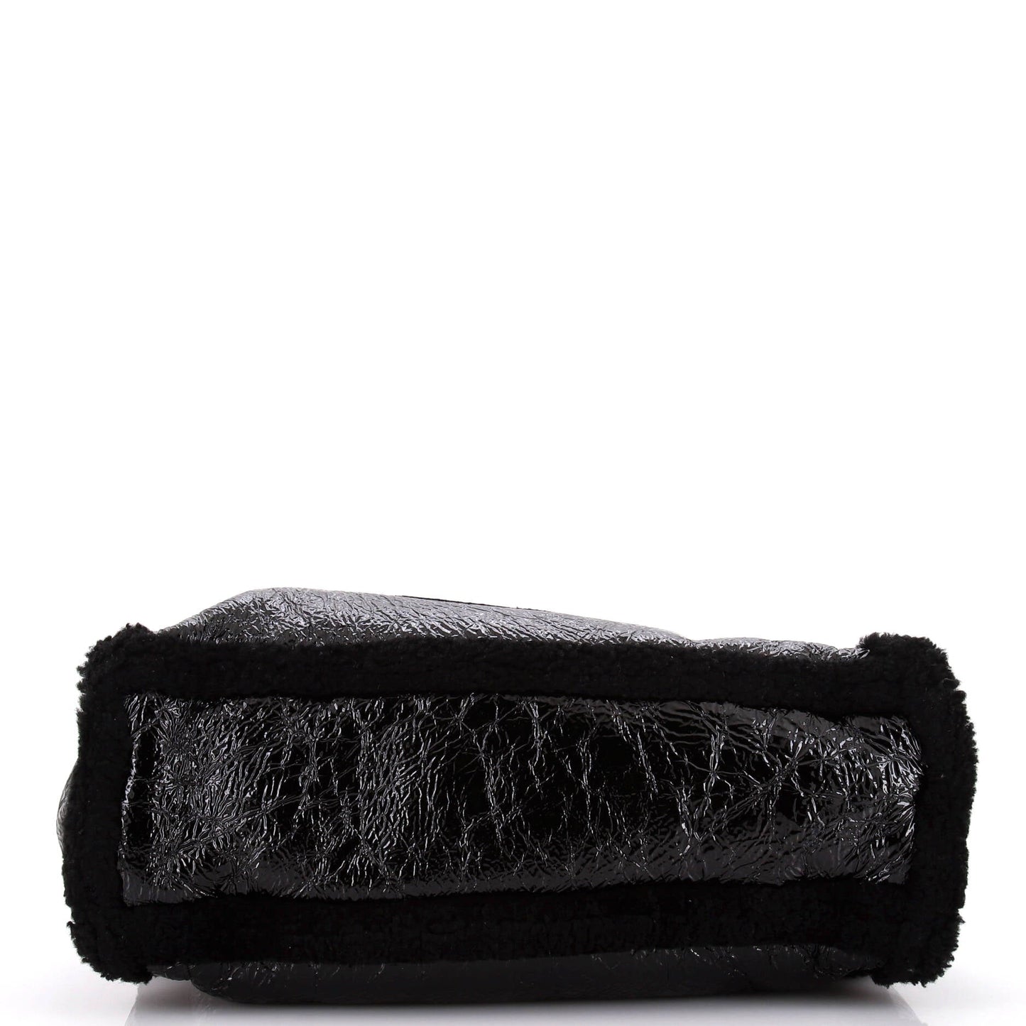 Soho Chain Strap Shoulder Bag Patent and Shearling Medium