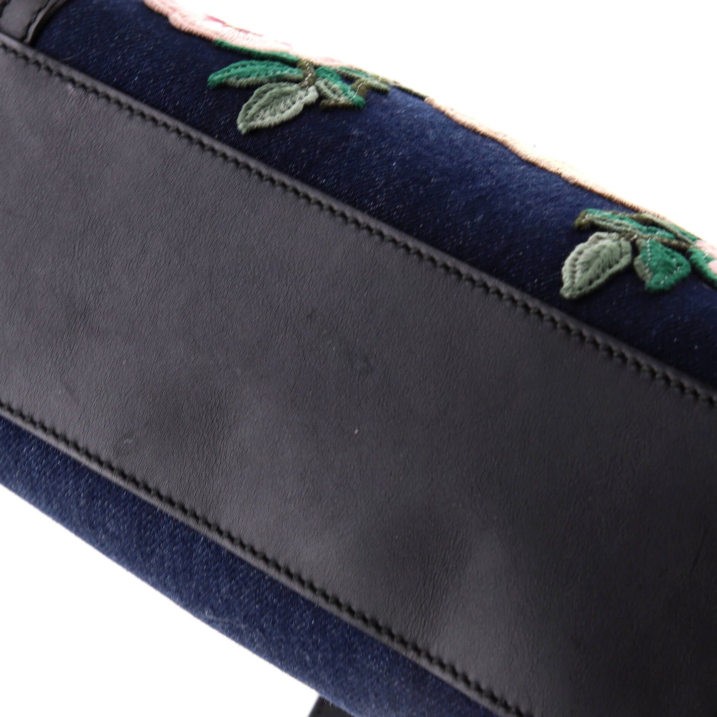 Tiger Pearl Tote Embroidered Denim Small