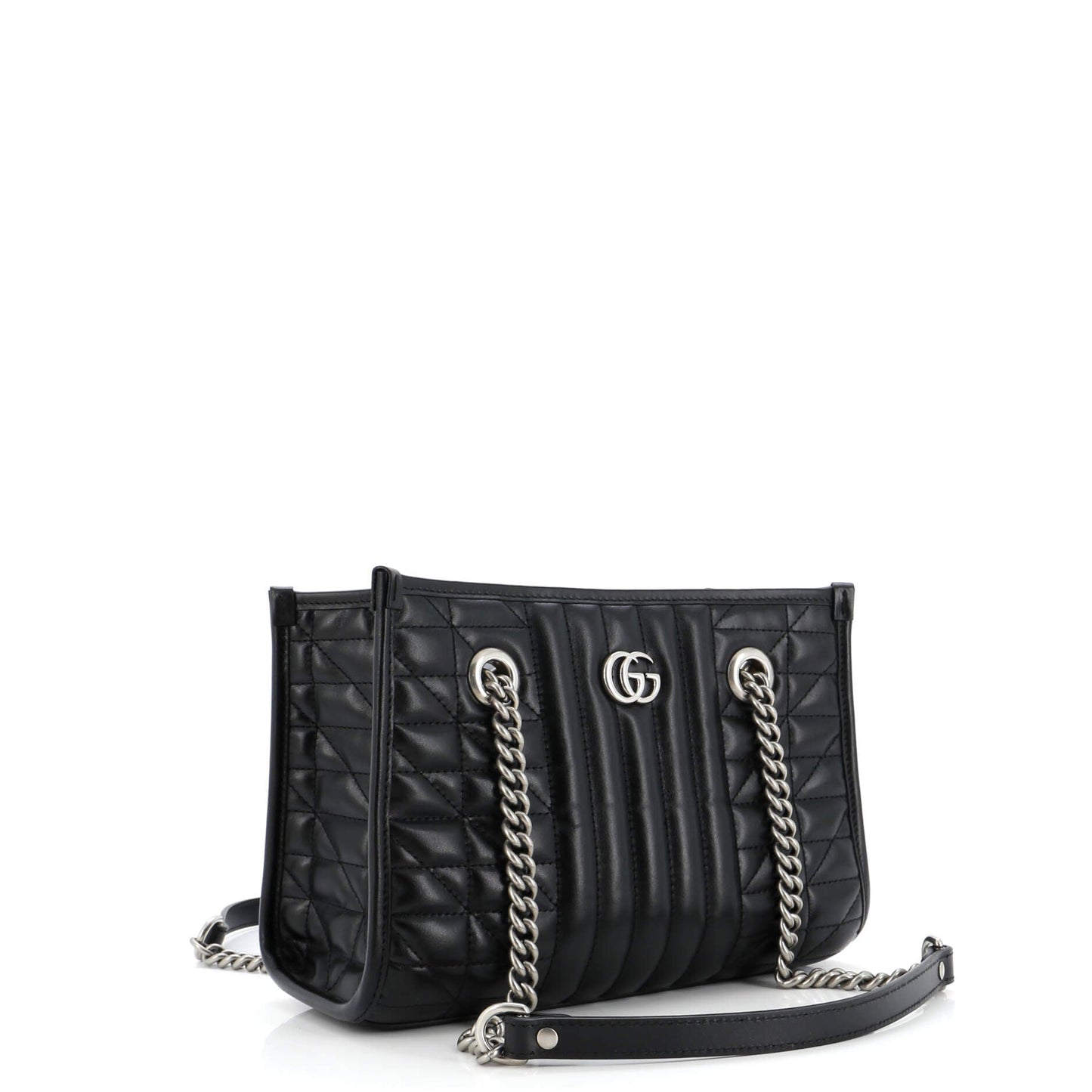 GG Marmont Aria Chain Shopping Tote Mixed Matelasse Leather Small
