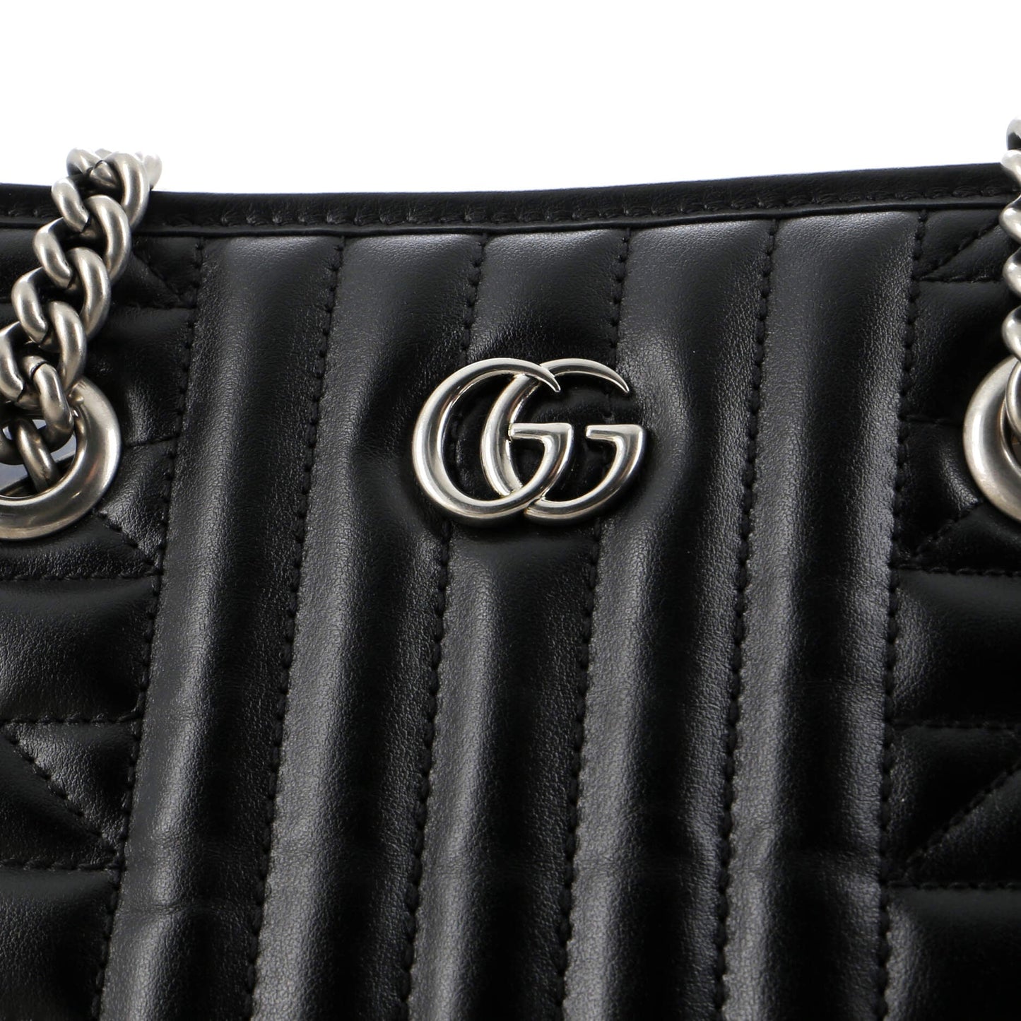 GG Marmont Aria Chain Shopping Tote Mixed Matelasse Leather Small