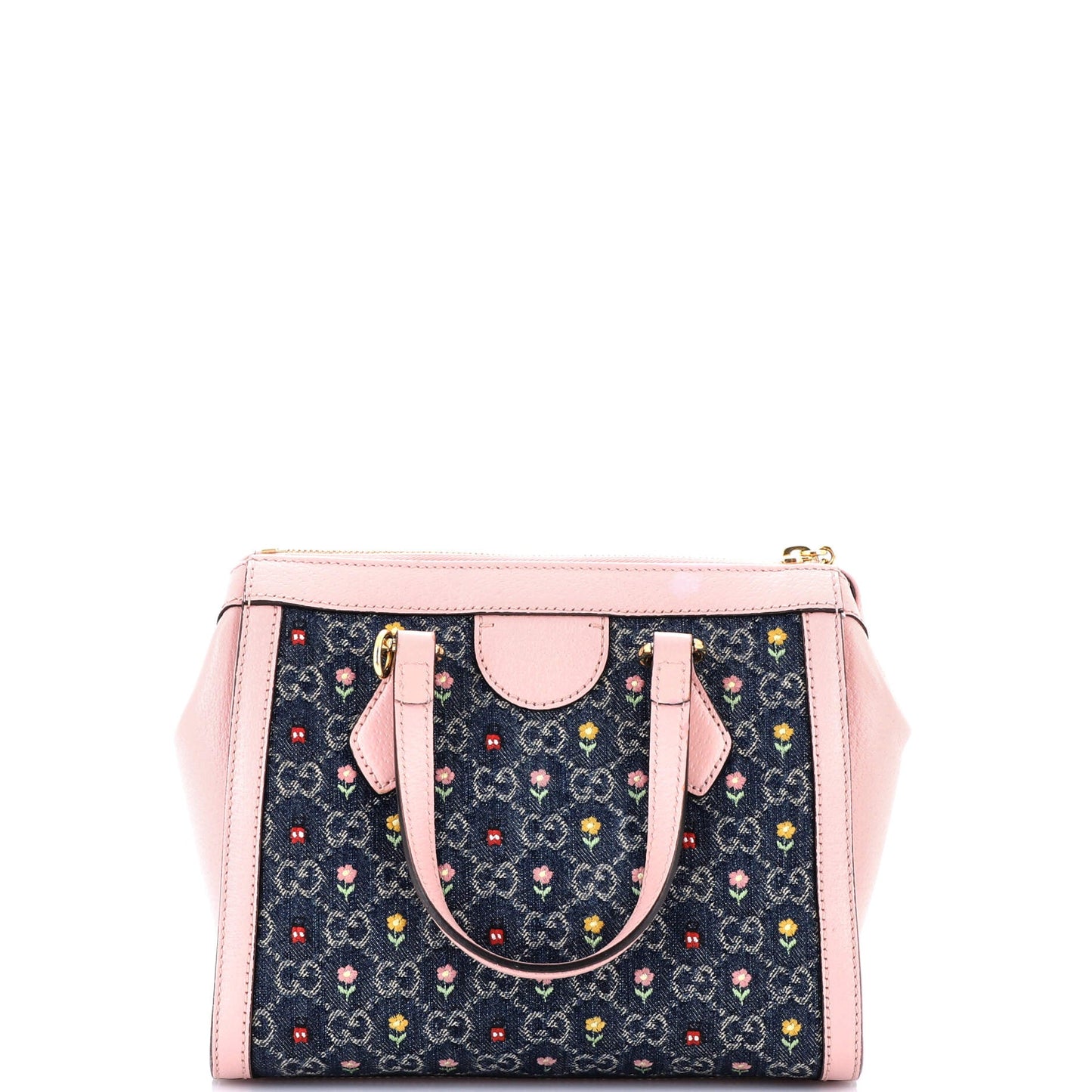 Ophidia Top Handle Tote Flower Embroidered GG Denim Small