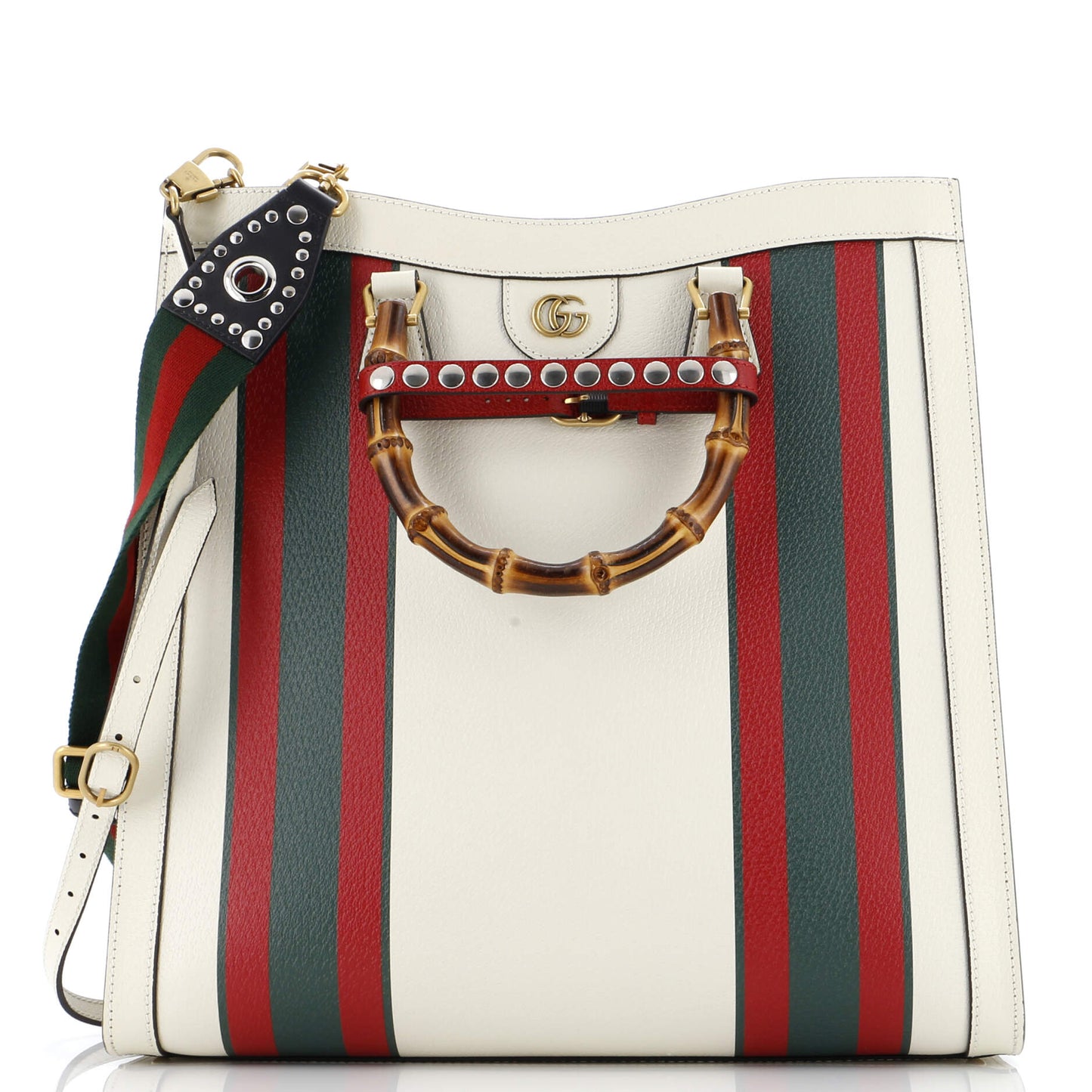 Diana NM Bamboo Handle Tote Printed Leather Large