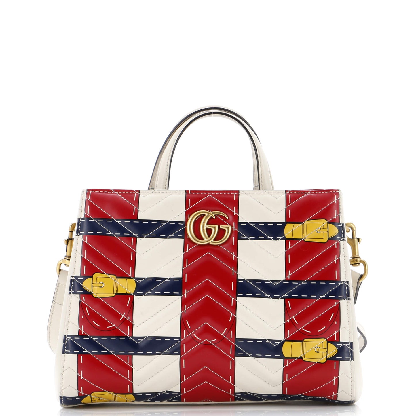GG Marmont Tote Trompe L'Oeil Matelasse Leather Small