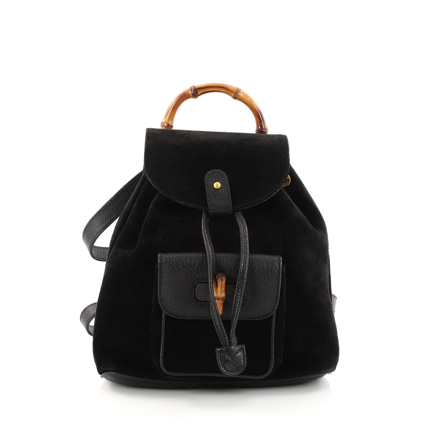 Vintage Bamboo Backpack Suede Mini