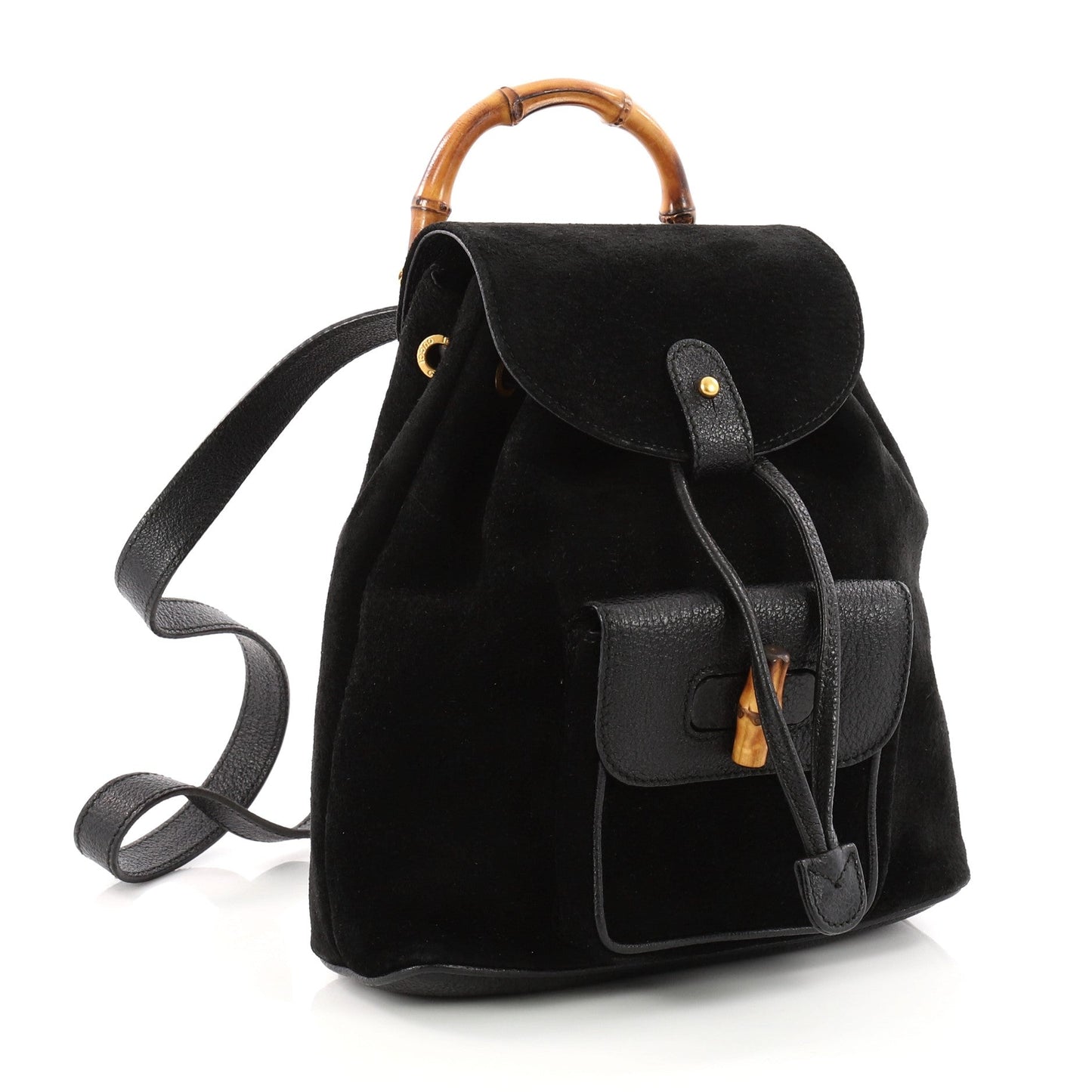 Vintage Bamboo Backpack Suede Mini