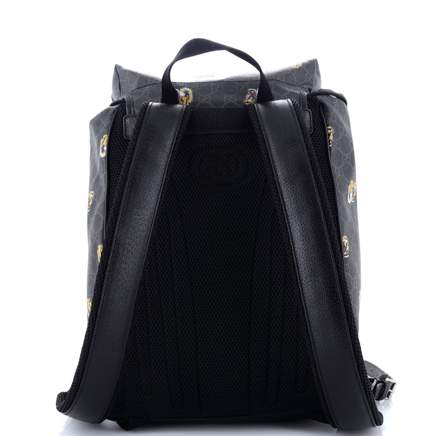 Interlocking G Patch Drawstring Flap Backpack Printed GG Coated Canvas Medium
