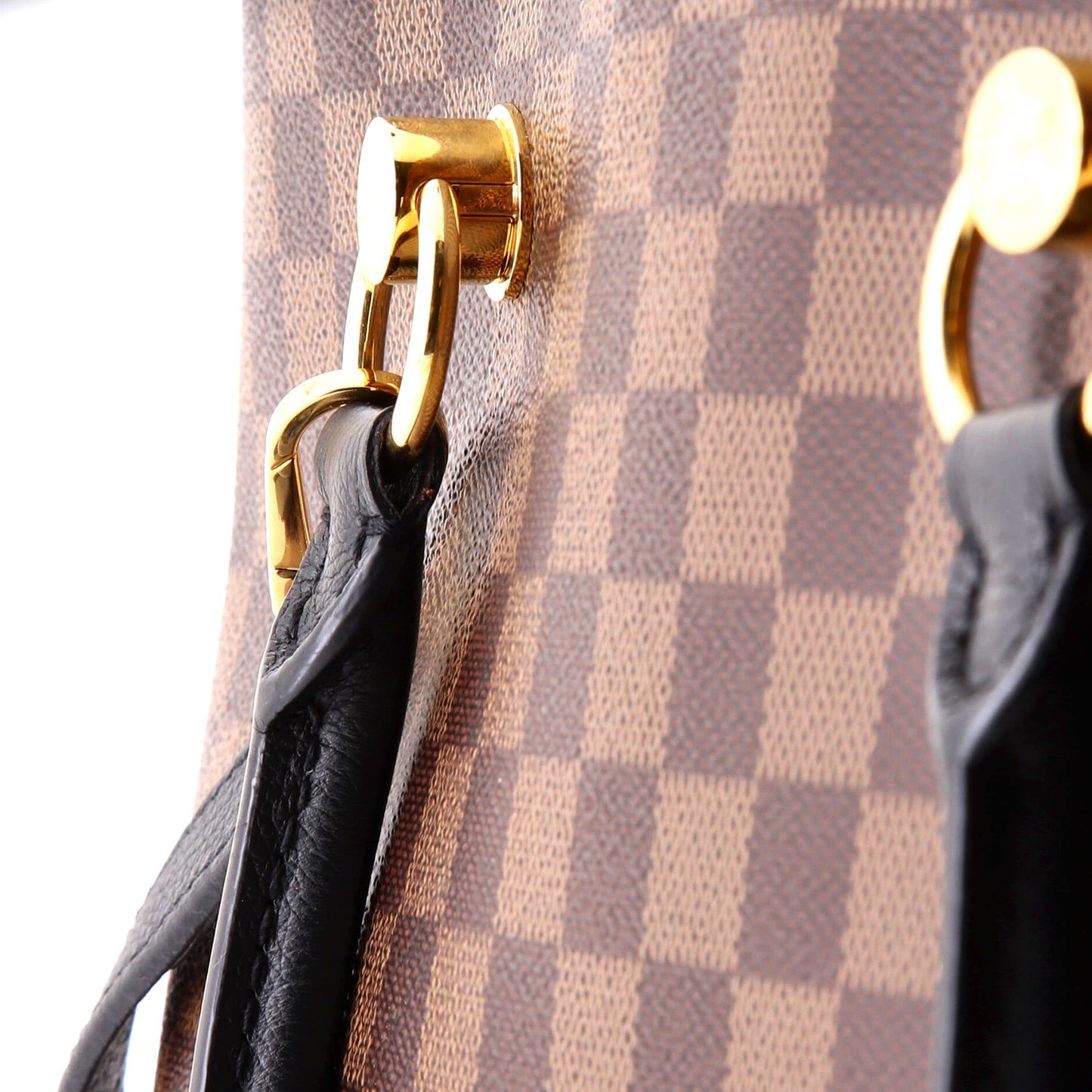 LV Riverside Handbag Damier with Leather