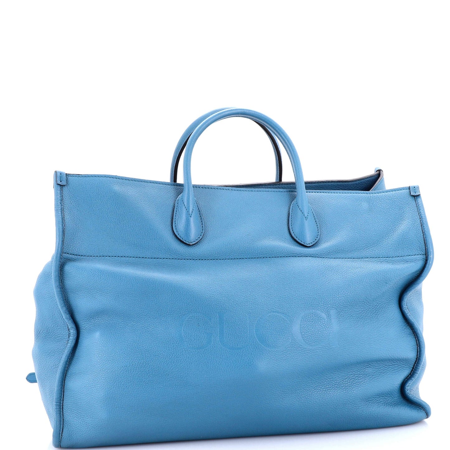 Logo Tote Embossed Leather Large
