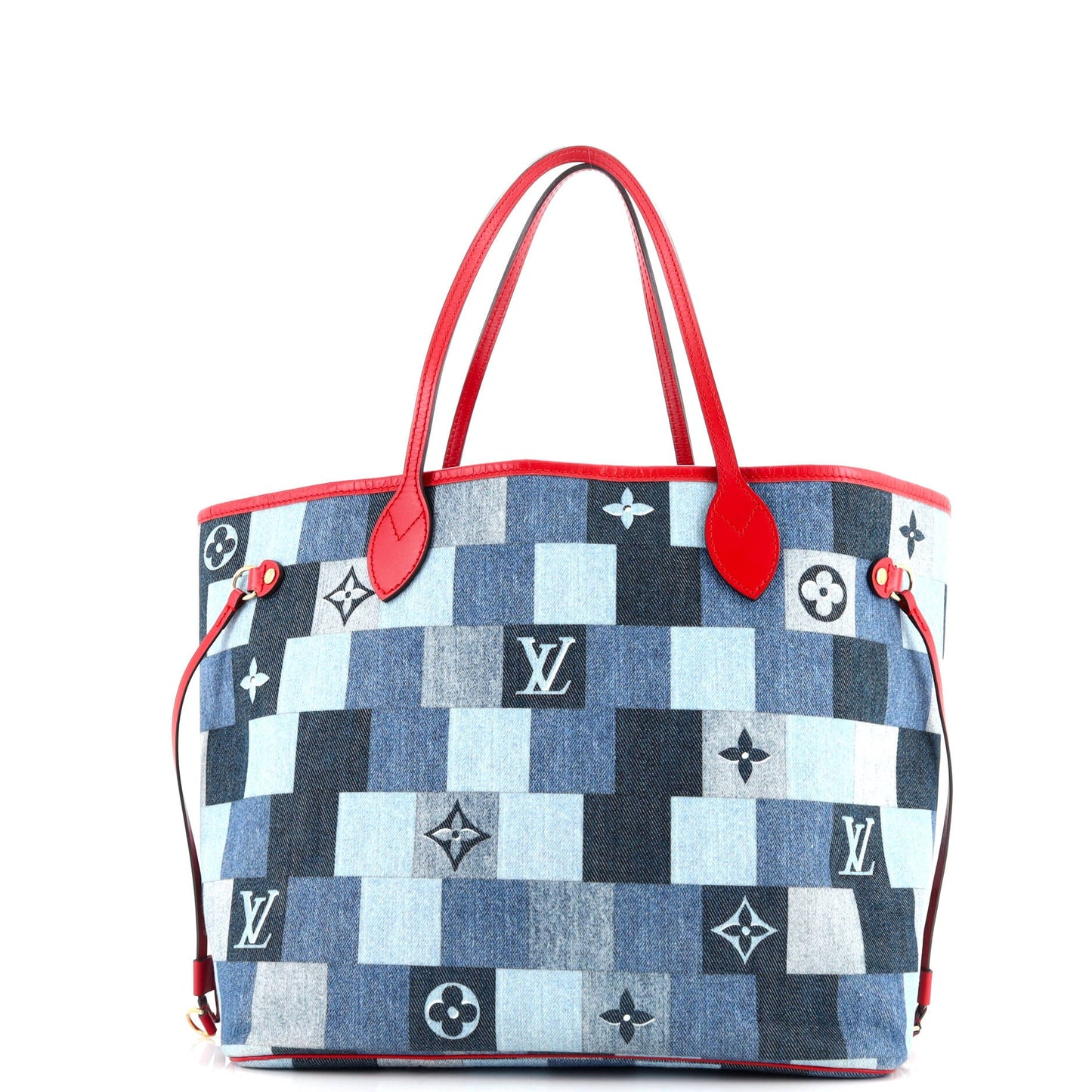 Neverfull Tote Damier and Monogram Patchwork Denim MM