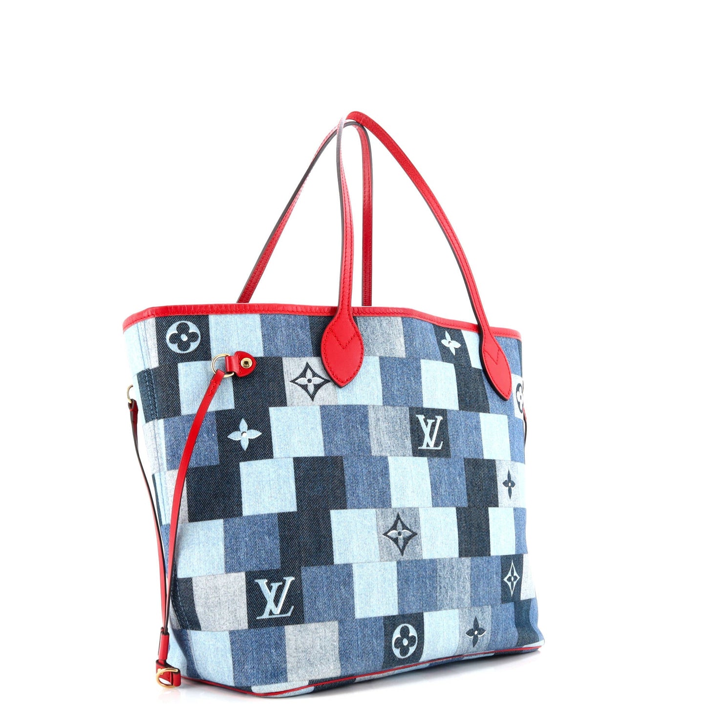 Neverfull Tote Damier and Monogram Patchwork Denim MM