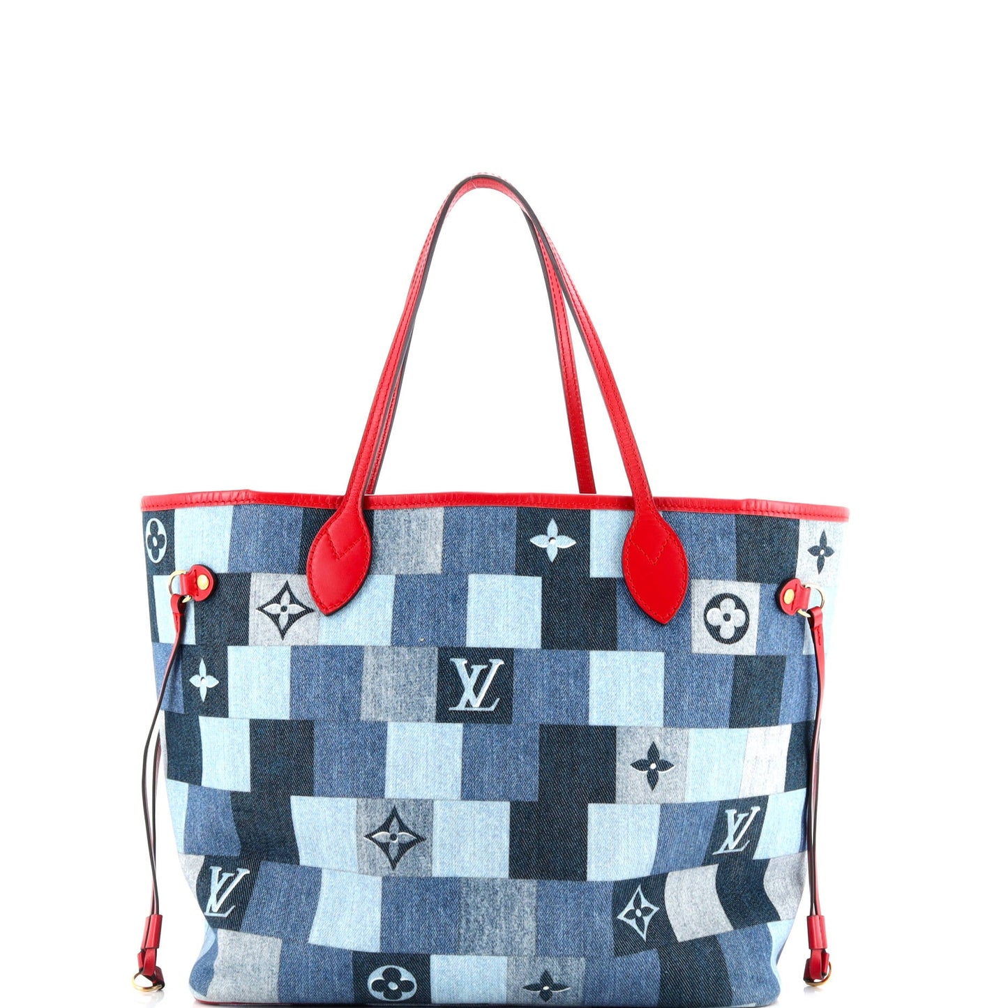 Neverfull Tote Damier and Monogram Patchwork Denim MM