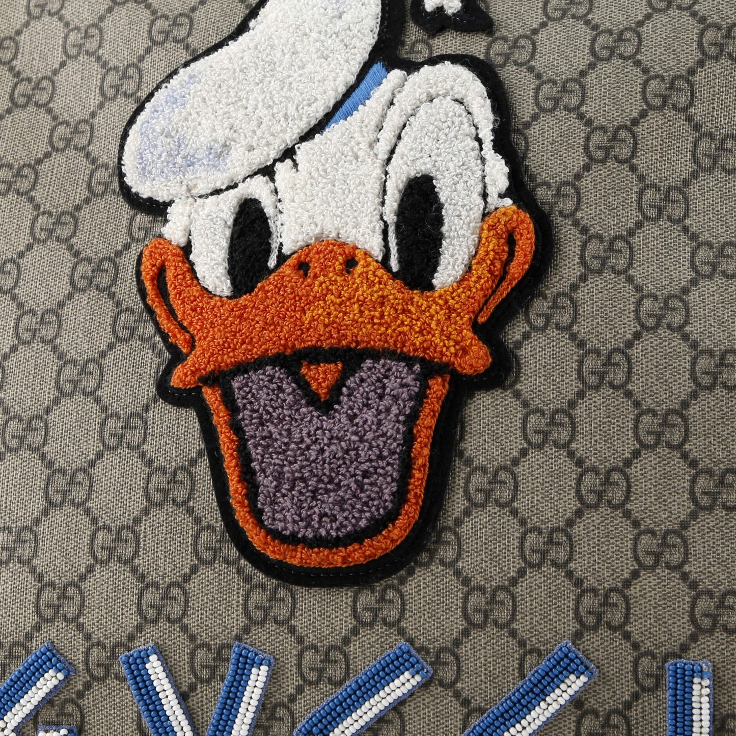 Donald Duck Soft Tote Embroidered GG Coated Canvas
