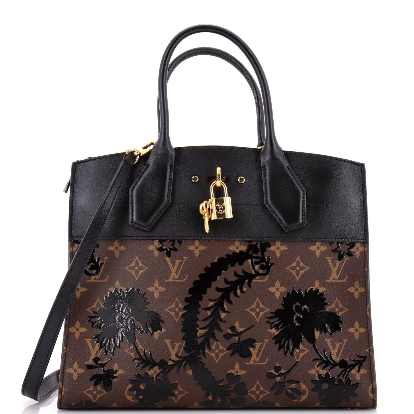 City Steamer Handbag Limited Edition Blossom Monogram Canvas and Leather MM