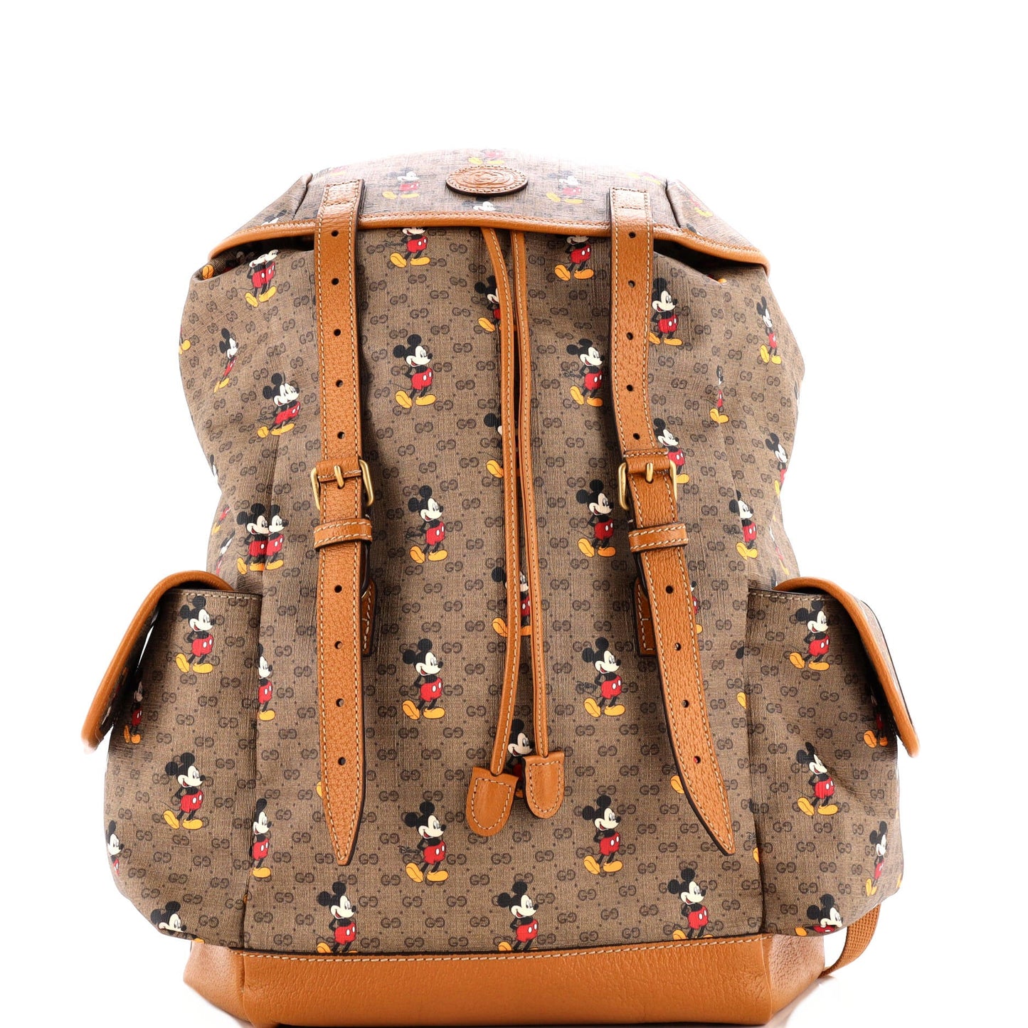 Disney Mickey Mouse Double Pocket Belt Backpack Printed Mini GG Coated Canvas Large
