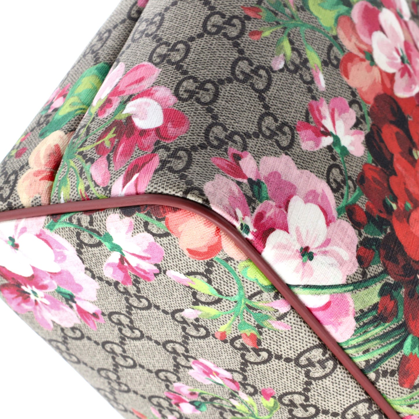 Convertible Zip Tote Blooms Print GG Coated Canvas Large
