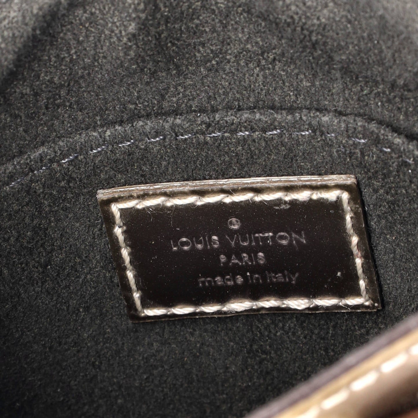 Petit Sac Plat Bag Monogram Vernis with Monogram Canvas