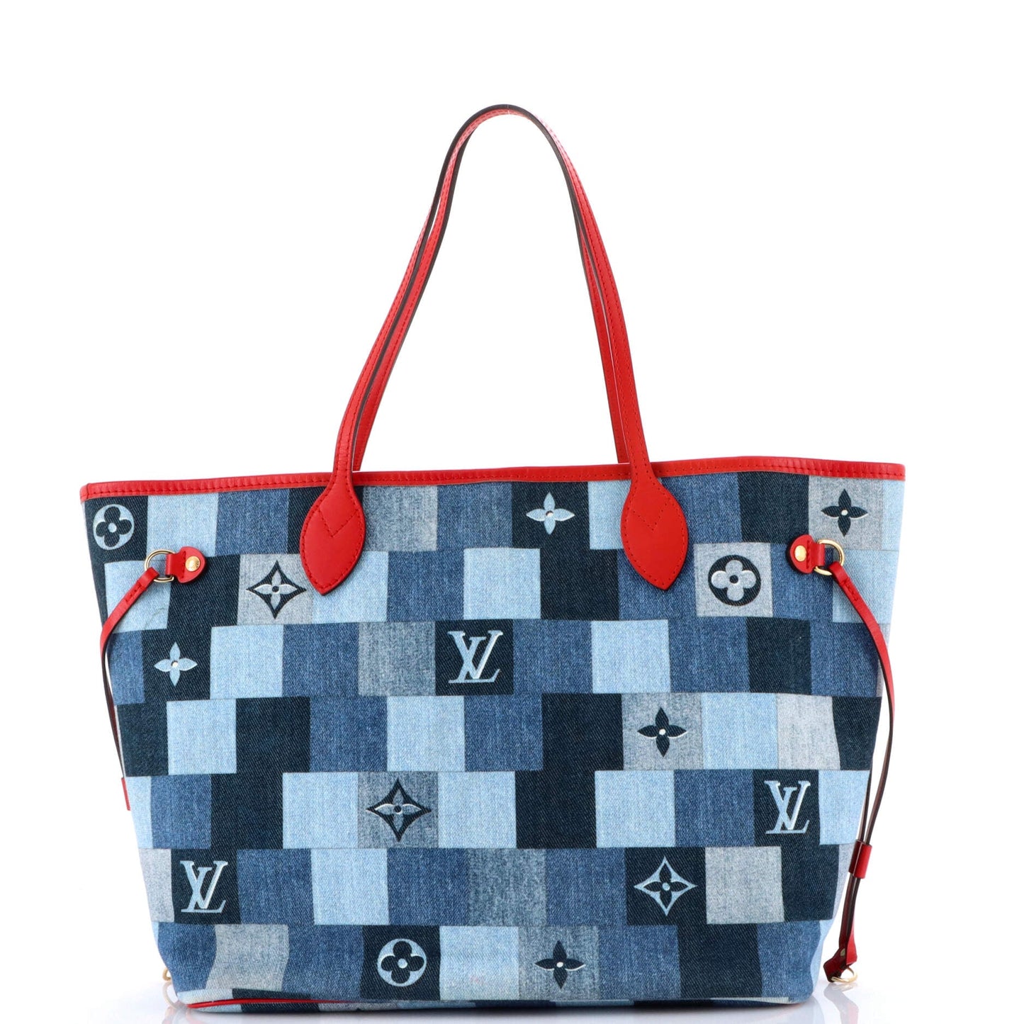 Neverfull Tote Damier and Monogram Patchwork Denim MM