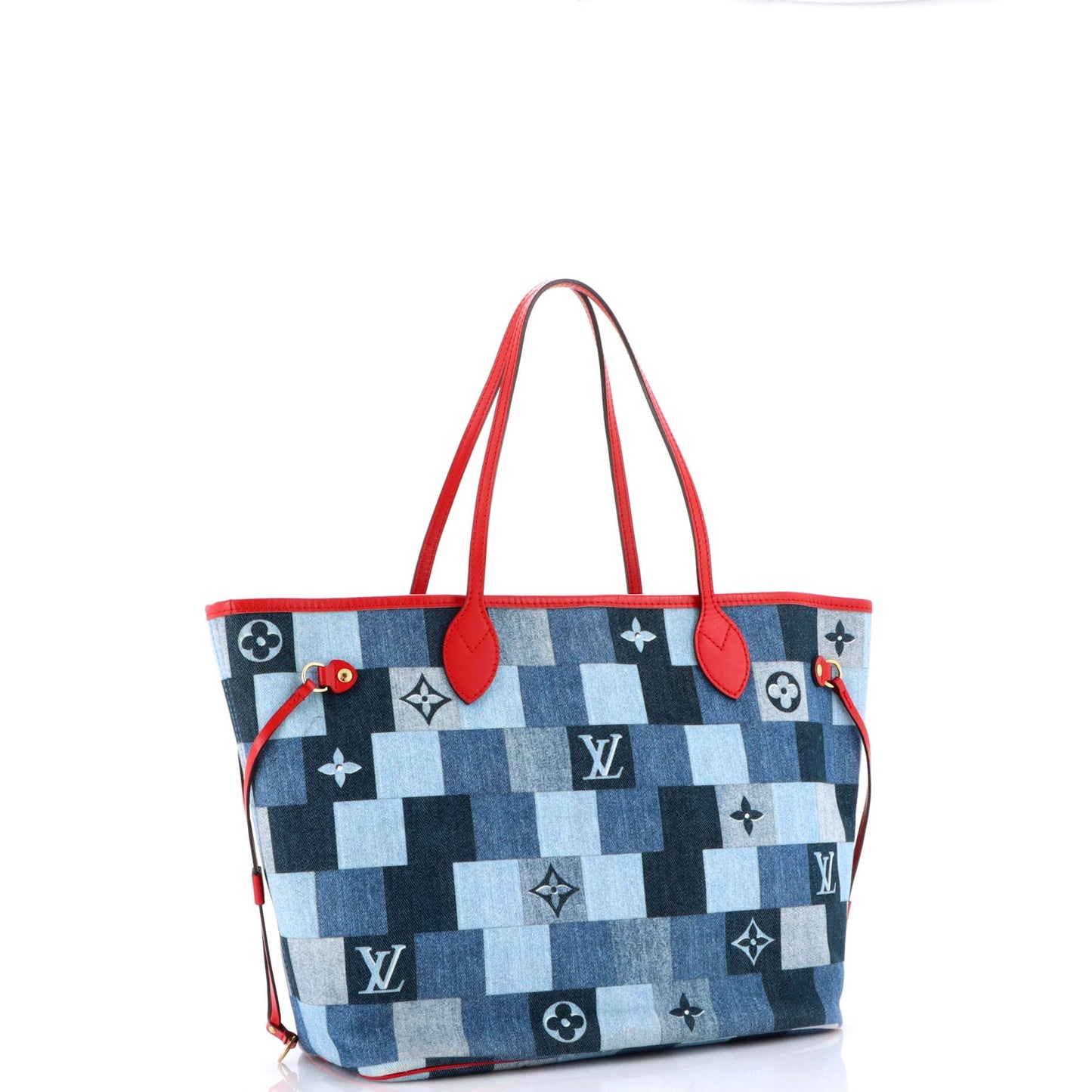 Neverfull Tote Damier and Monogram Patchwork Denim MM
