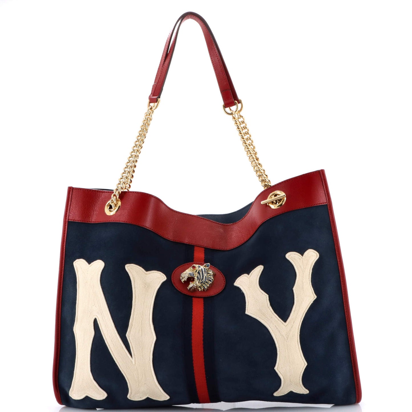 Rajah Chain Tote Suede with Applique Large