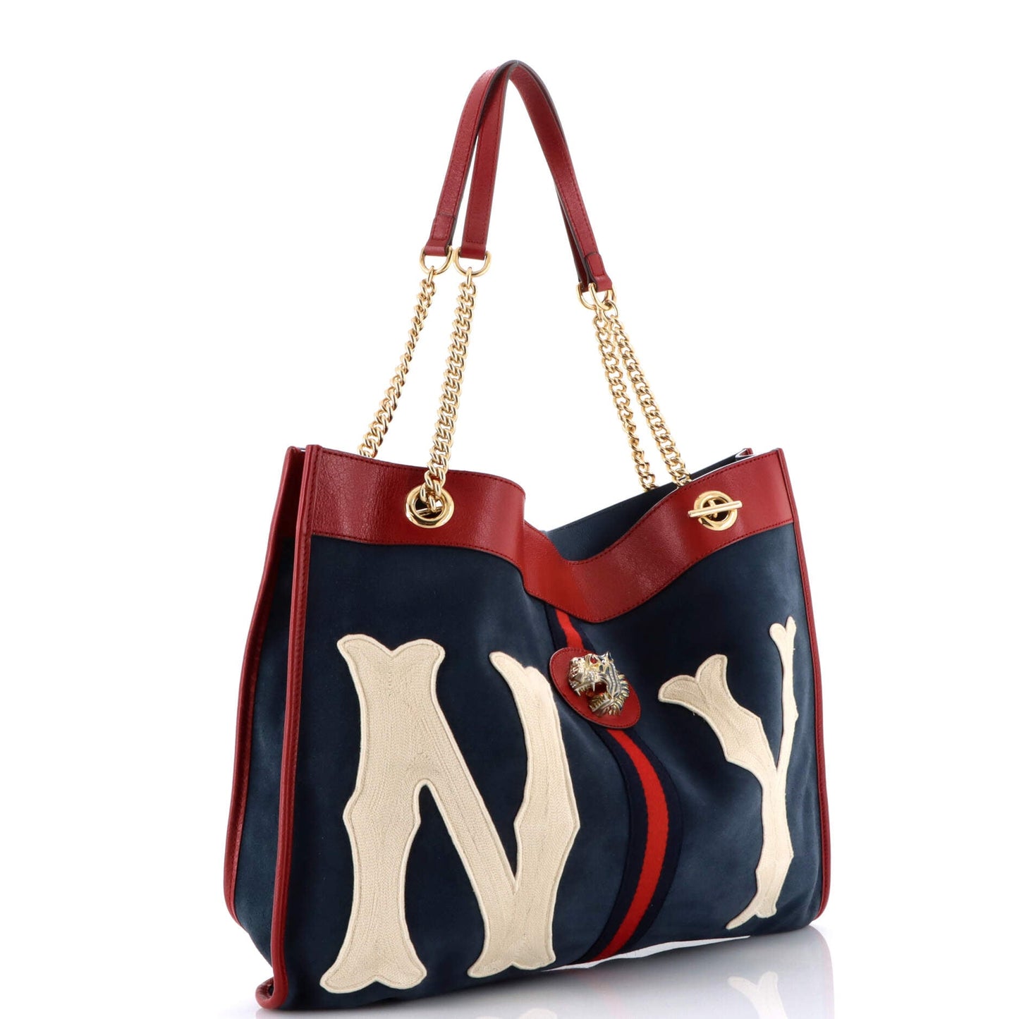 Rajah Chain Tote Suede with Applique Large