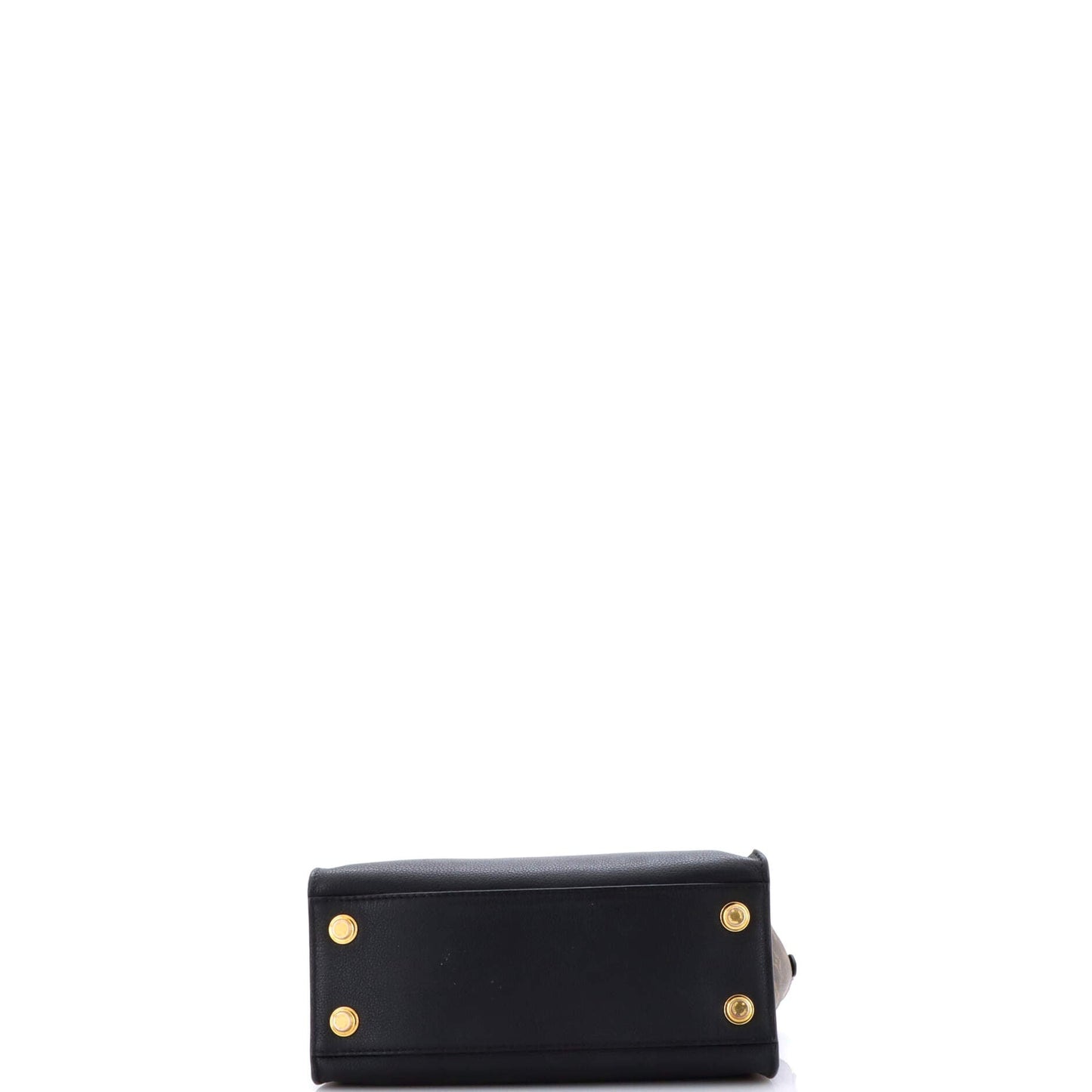 On My Side Tote Leather with Monogram Canvas PM